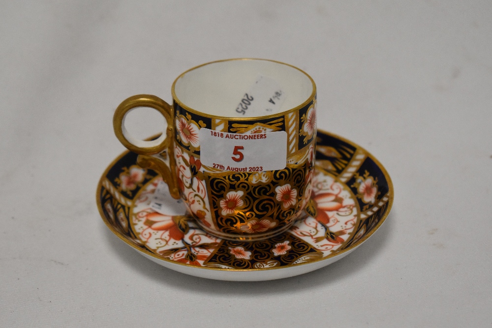 A late 19th Century Royal Crown Derby Imari patterened teacup and saucer
