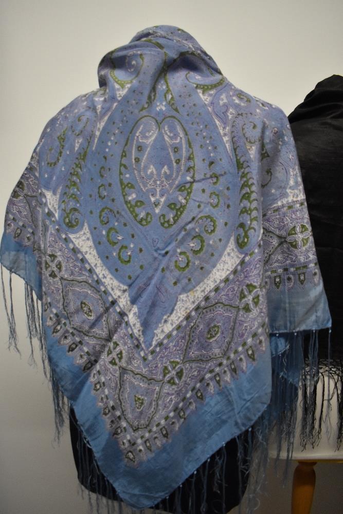 Three shawls, to include early 20th century paisley silk shawl and two late 19th/ early 20th century - Image 6 of 8