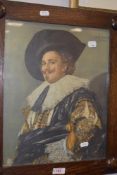 After Frans Hals (c.1582-1666), early 20th Century colour print, 'Laughing Cavalier', displayed in a