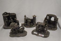 A group of five 'The Tudor Mint' pewter ornaments, after Steven Platt and Robert Sharpe, to comprise