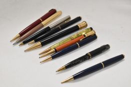 Ten Parker propelling pencils of various forms