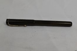 A Gascoigne lever fill fountain pen in BHR with glass nib. Approx 13.5 fair condition