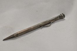 A hallmarked silver propelling pencil
