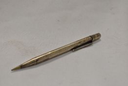 A hallmarked silver Yard O Led propelling pencil. Engraved