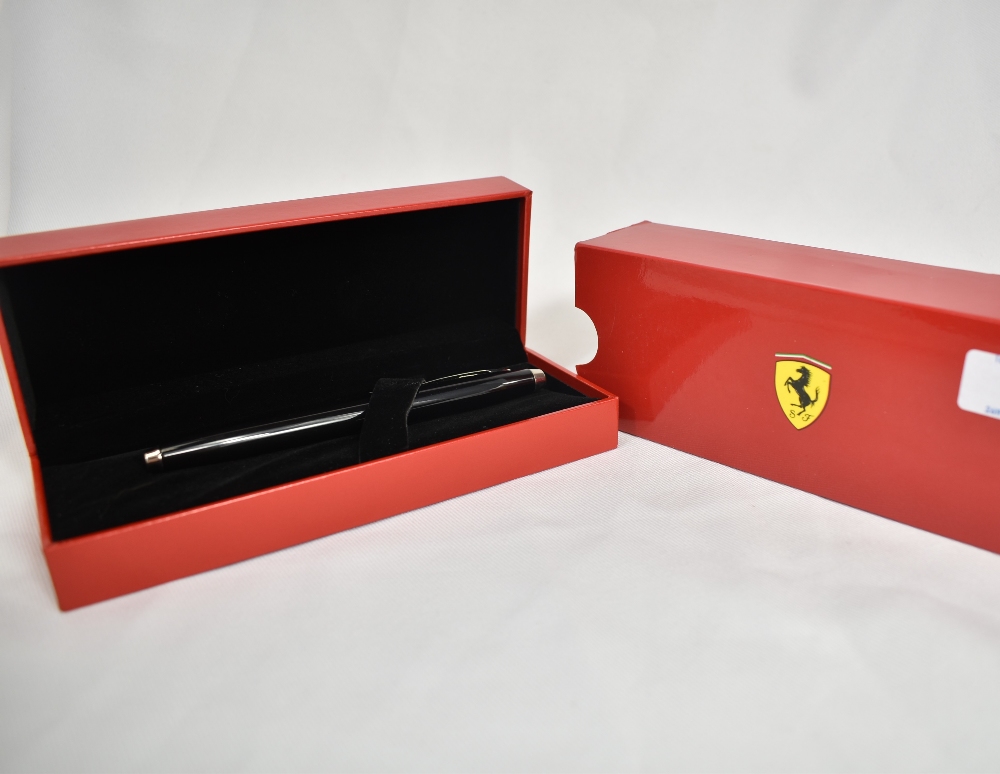 A boxed Sheaffer 300 in Black Corsa converter fill fountain pen. Made for Ferarri having Sheaffer