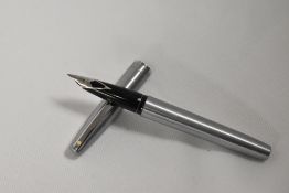 A Sheaffer 440 cartridge/converter fill in brushed steel. In good condition