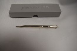 A boxed Sterling Silver Yard o Led propelling pencil. Part of County Series, the Northumberland is