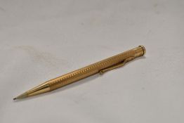 A Rolled Gold Yard O Led propelling pencil with wave design. Good clean condition Engraved