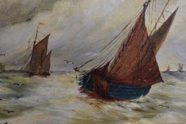C.Cottle (20th Century), oil on card, Masted vessels at sea, signed to the lower right, 21cm x 30cm