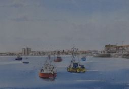 *Local Interest - Colin Pickering (20th Century, British), a watercolour, The coast at Morecambe,