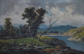 19th Century/20th Century Continental School, oil on canvas, a pair of remote landscape scenes