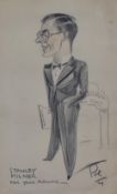 Artist Unknown (20th Century), a pencil sketch, 'Stanley Milner - For Your Pleasure', a