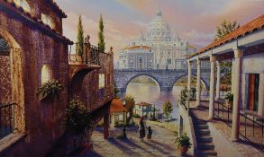 After Kenneth Shotwell (b.1950, American), seri-lithograph, 'Sunday in Rome' & 'London Fog', both