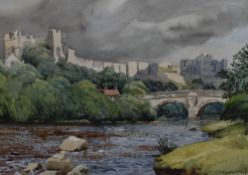 H. Crawforth (20th Century, British), a watercolour, Richmond Castle, North Yorkshire, signed to the