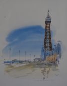 After Jack Henshaw (20th Century, British), a coloured print, Blackpool Tower, signed and dated '
