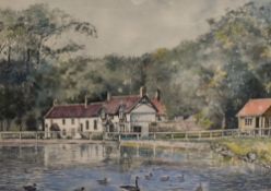 D. Graham Deans (20th Century, British), a watercolour, an English river landscape, possibly