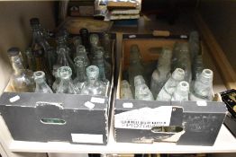 A large collection of glass advertising bottles, of Slough, Blackpool, Blackburn interest etc.