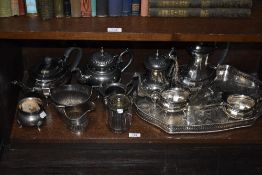 A variety of vintage and antique flatware, to include silver plated items, tray, tea and coffee
