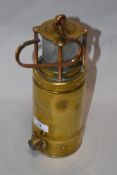 A 1930s/40s brass and glass Oldham 900-4090, nautical safety lantern, having copper handle, AF, some