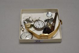 A 1960s ladies Accurist wristwatch, with textured gold tone strap, two silver coloured pocket