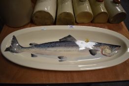 An Emma Bridgewater 'Salmon' platter of elongated form, measuring 61cm long