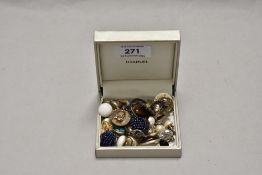 A small collection of decorative clip on earrings, to include gemstone earrings, simulated pearl