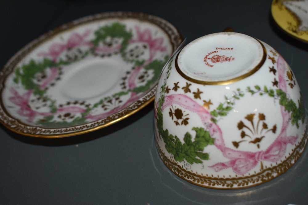 A mixed lot of 19th and 20th century cups and saucers, including Coalport cabinet cup and saucer - Image 7 of 15