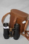 A pair of vintage 'Ascot' binoculars with case.