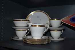 A selection of Shelley pottery 'Athens' 12747, having white ground with gilt Greek Key pattern.