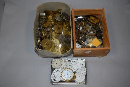 Two boxes of pocket and wrist watch parts.