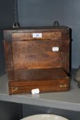 A vintage wooden cased surgical kit and an early 20th century Paragon registered first aid case.