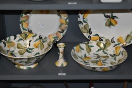 A collection of Emma Bridgwater sample pieces, including platter and bowls.