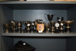 A selection of silver plated trophies, of rallying and motor sport interest etc.