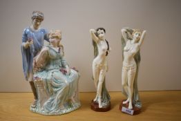 Two Royal Doulton archives figurines, Felicity and Liberty and a Wedgwood figurine, Adoration