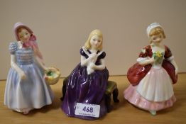 Four Royal Doulton figurines, including; Valerie, Affection, Wendy and Faith.