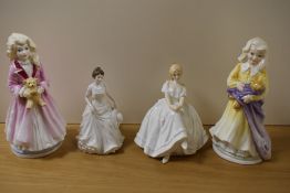 Three Royal Doulton studies, including; Heather, Charity and Harmony.