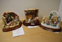 Three Border Fine Arts Brambly Hedge studies, inclduing Merry Midwinter, Winter tableau and