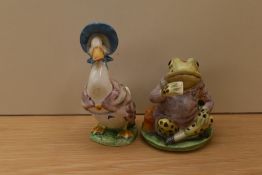 Two Beswick Beatrix Potter figures with 2A gold backstamps. Mr Jeremy Fisher and Jemima