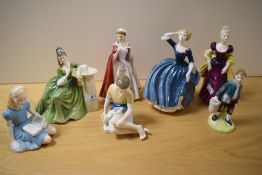 A collection of Royal Doulton figures and figurines, comprising; Jack, Alice, Treasure Island, Tina,
