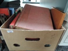 16 WORLD STAMP COLLECTIONS, MUCH VINTAGE IN OLD FRUIT BOX, ALL ERAS Old fruit box bulging with old