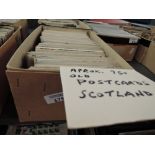 BOX OF APX 750 OLD POSTCARDS, SCOTLAND Box with apx 750 postcards all appear to pertain to