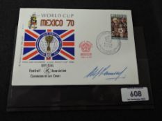 GB 1970 WORLD CUP MEXICO COVER SIGNED IN INK BY ALF RAMSEY Mexican cover for the world cup in