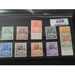 GOLD COAST 1928 GV DEFINITIVES, SET OF 10 MOST MNH (EXCEPT 1d) Card with fine GV set, with values