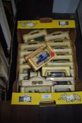 A selection of collectable Lledo model vehicles in boxes.