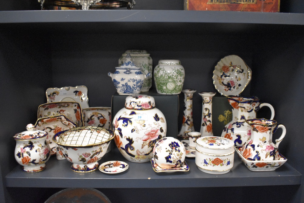 An assorted collection of Mason's Ironstone ceramics, of Mandalay, Fruit...