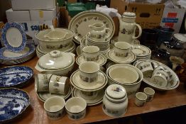 A quantity of Royal Doulton Lambethware Harvest Garland patterned tableware, to include a coffee