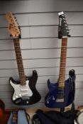 A Cruiser by Crafter left handed electric guitar and a similar Encore guitar