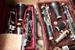 Two cased clarinets, Lermaine and Ruddall, Carte