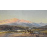 John J. Wilson (19th Century, British), a watercolour, a sunlit Highland landscape depicting grazing