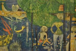 After Friedensreich Hundertwasser (1928-2000, Austrian), a coloured print, 'Land of Men, Birds,